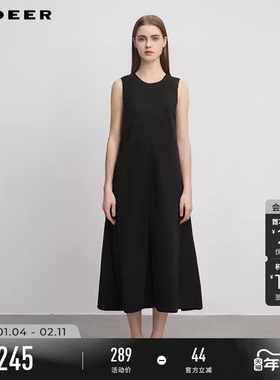 sdeer圣迪奥春秋季女装时尚圆领茧型宽松无袖连衣裙S251Z1209