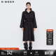 大衣S23482505 复古立领收腰亮片宽松长款 sdeer圣迪奥冬装 女装