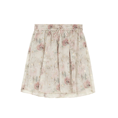 sdeer松紧碎褶印花插袋A字短裤