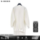 sdeer圣迪奥冬季 S234Z3505 针织衫 女装 罗纹圆领雪纺拼接长款
