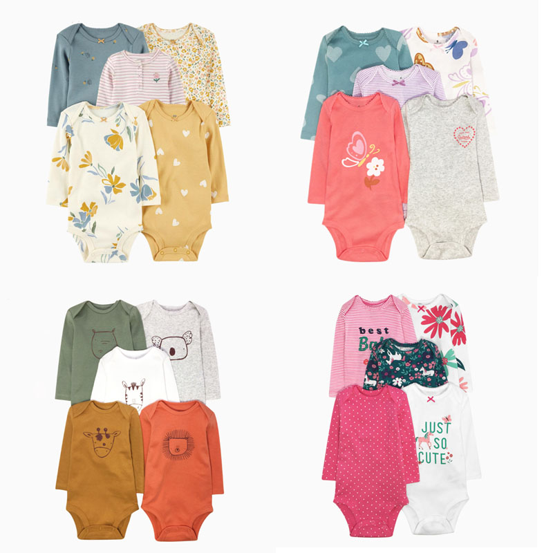 包邮新生婴儿三角春秋长袖连体衣