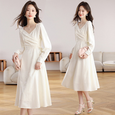 实拍 独特绝美连衣裙秋季新中式高级感礼服裙子平时可穿女装