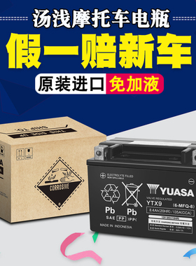 汤浅YTX9摩托车电瓶12V适用黄龙600CT300光阳川崎gw250宝马310