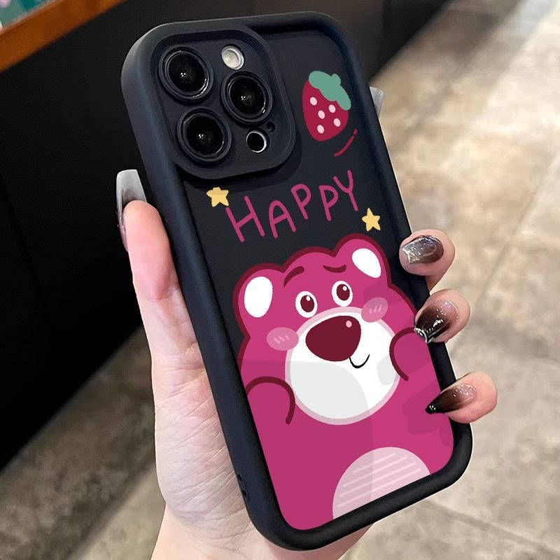 草莓小熊适用iPhone17promax手机壳15新款14苹果13/12可爱11pm卡通8plus/16镜头全包xr防摔xsmax/se2/3保护套