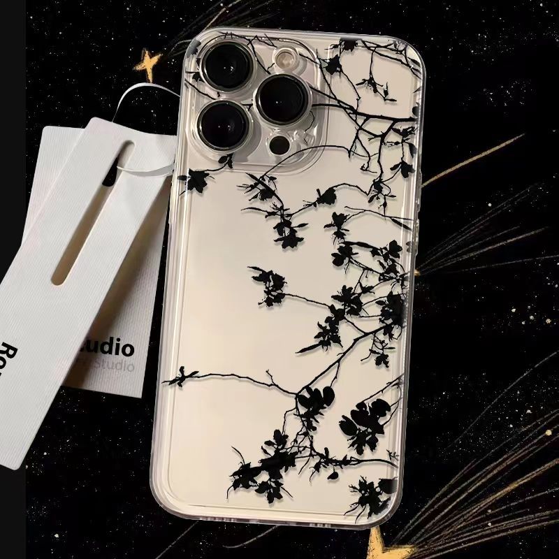 枯树逢春适用苹果15手机壳iPhone16ProMax新款13文艺保护套14个性Pro全包12硅胶plus防摔11小众xr软壳xs女max