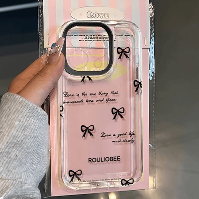文艺蝴蝶结新款适用苹果14pro手机壳iphone13promax硅胶防摔12高级感全包软16Plus女款潮13透明15小众11超火p
