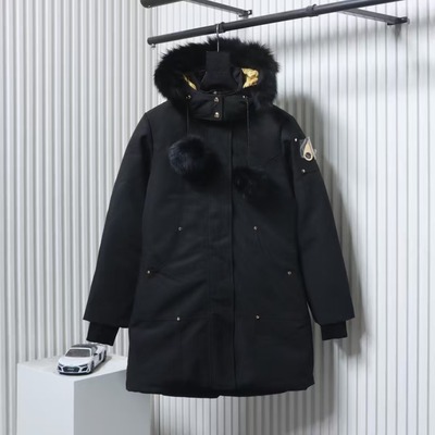 国内现货加拿大代购男女款连帽大码鹅绒中长款剪刀羽绒服外套