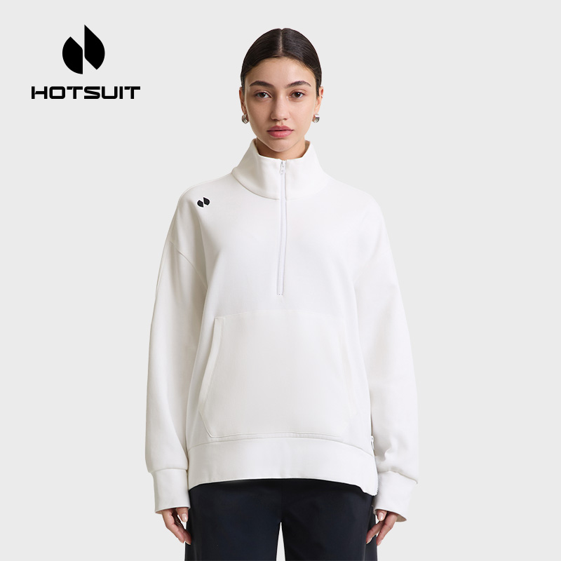 后秀宽松立领通勤女士运动卫衣