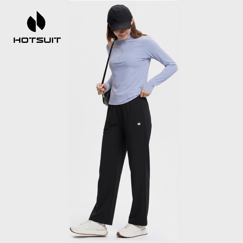 后秀半拉链透气通勤女士长袖T恤