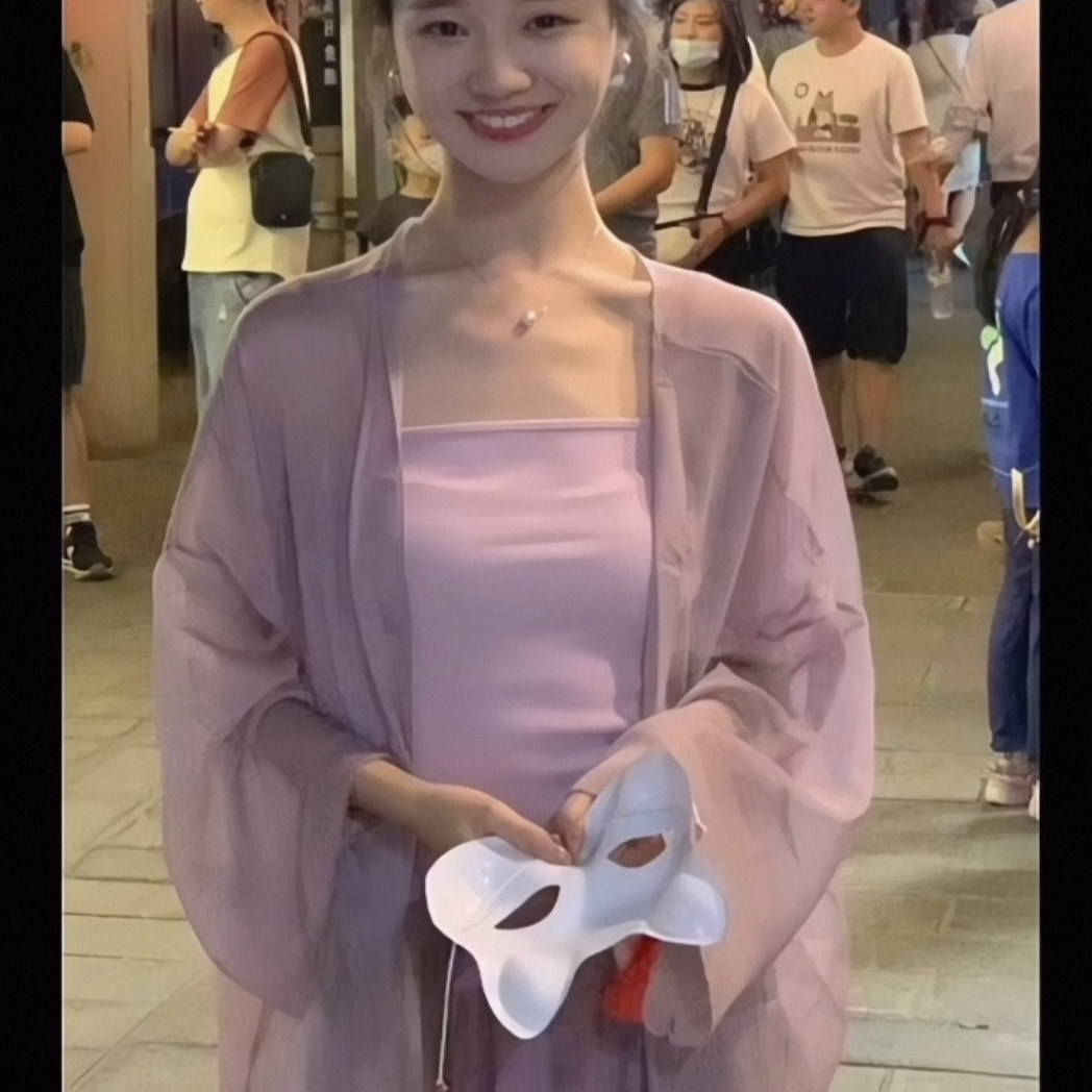 不俗~夏季新款雪纺防晒开衫温柔禅意风紫霞仙子三件套女