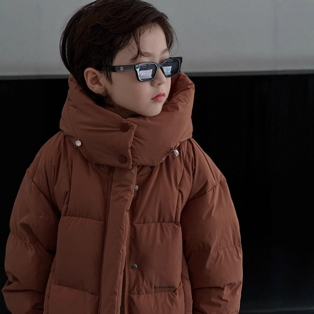 2025秋冬季新款韩版儿童白鸭绒防寒羽绒服服百搭连帽保暖外套