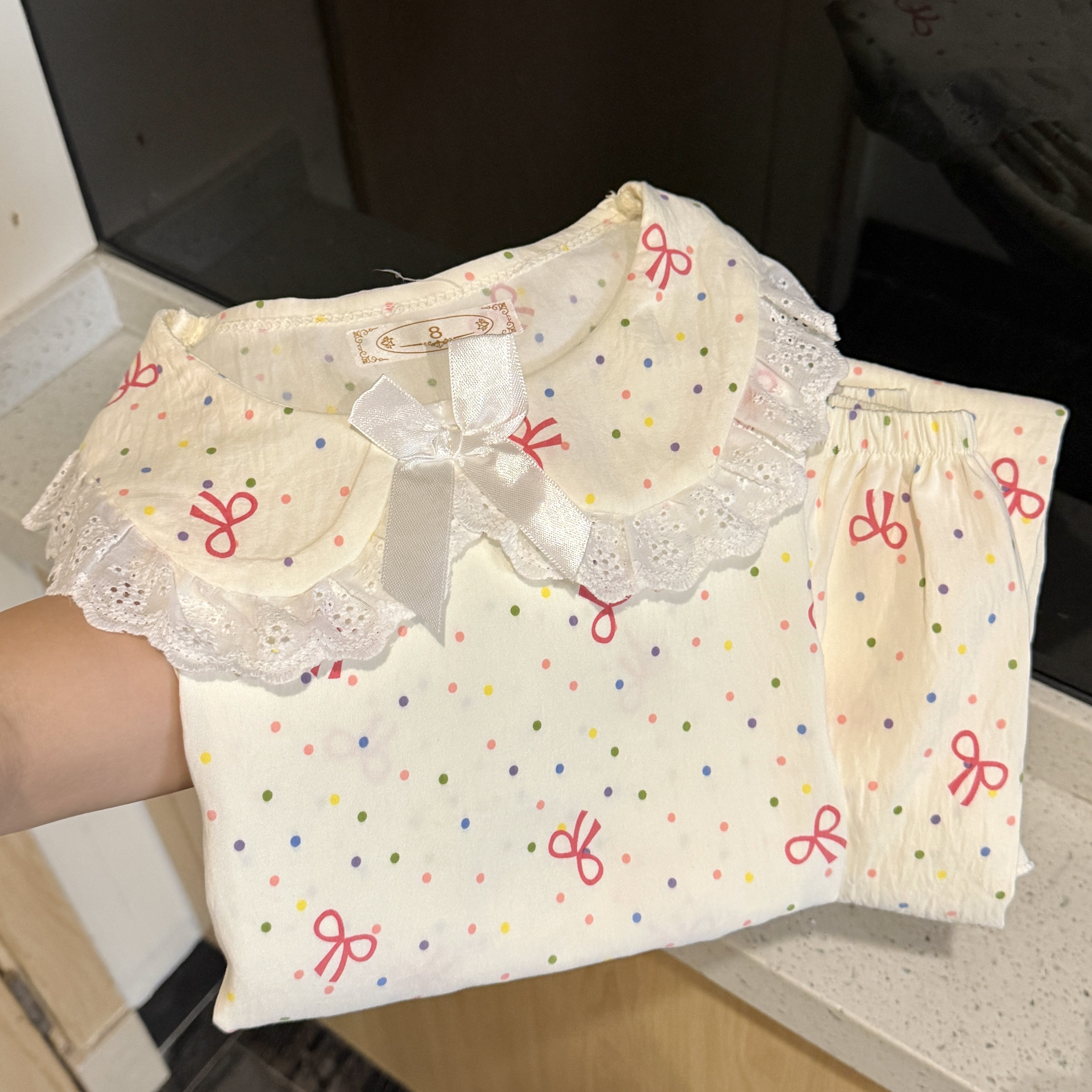 儿童睡衣女童春秋季公主领新款
