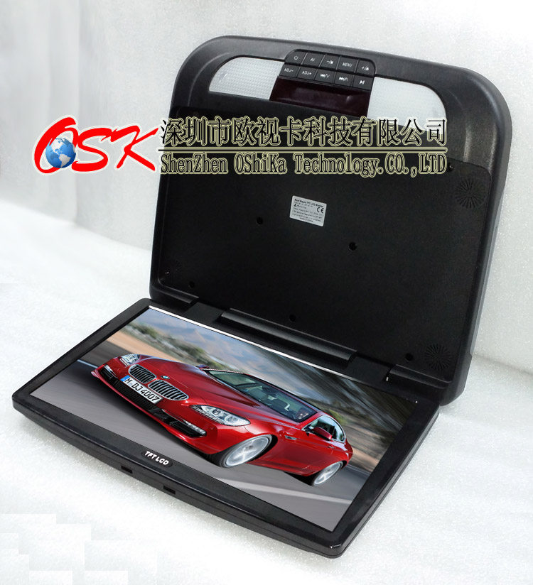 18.5寸吸顶显示器车载监控屏mp5插U盘HDMI输入房车电视屏12V-24V