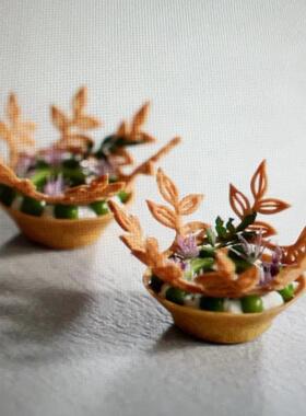 2025新款创意蛋挞镂空蕾丝树叶法餐分子料理脆片模具硅胶甜点磨具