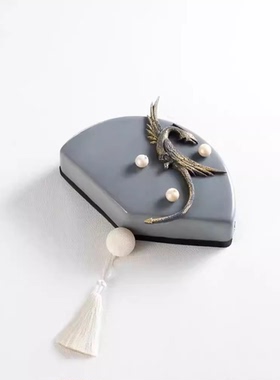 新中式硅胶烘焙甜品立体慕斯国风小扇子造型围炉煮茶甜点硅胶模具