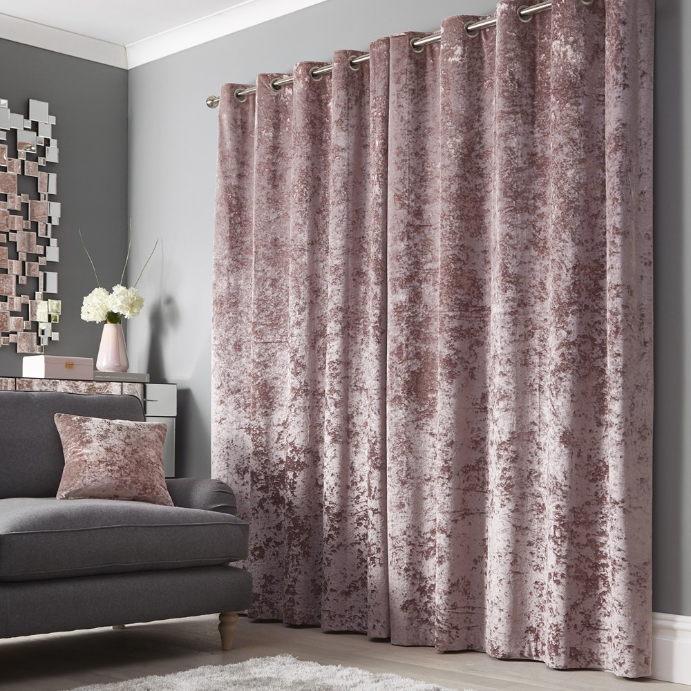 外贸出口粉色冰花绒成品窗帘定制高档大气奢华绒布客厅卧室房间,居家布艺,成品窗帘,淘宝优惠券,粉丝福利购,淘宝优惠卷