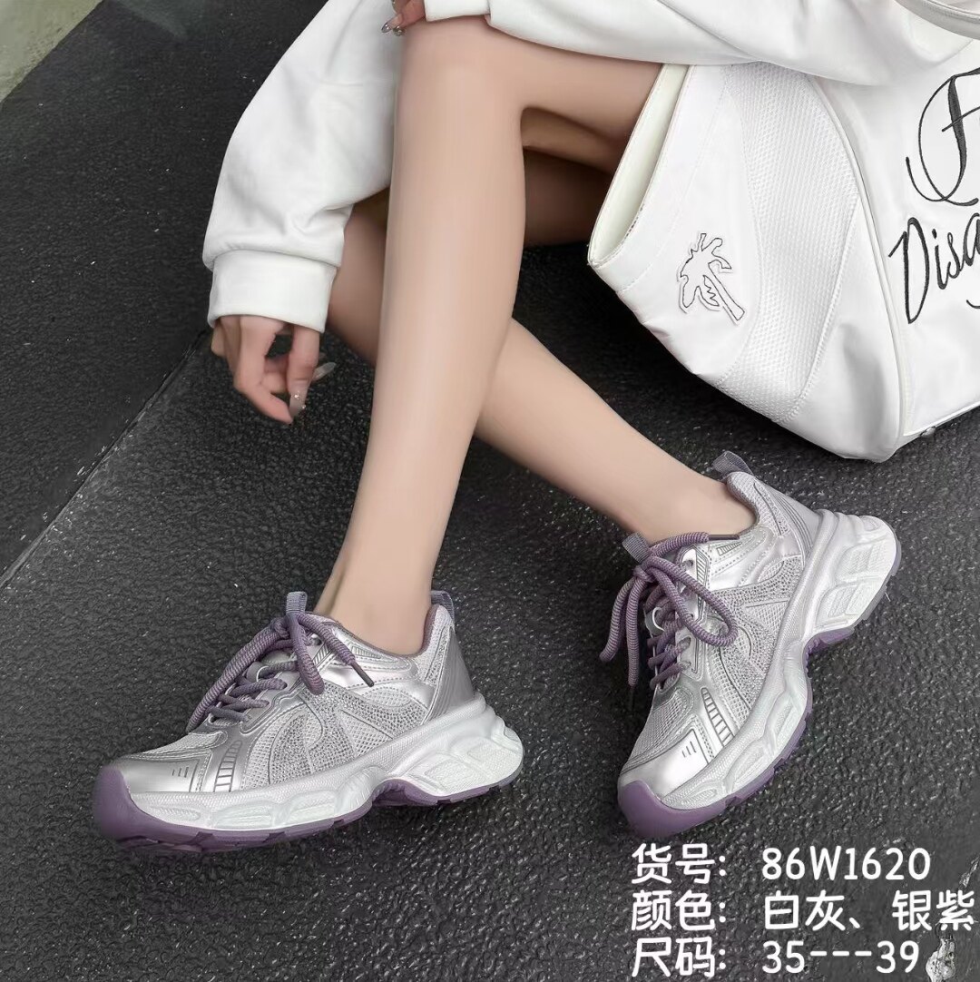 25年妙兹夏季舒适百搭透网带钻韩版老爹休闲鞋86w1620