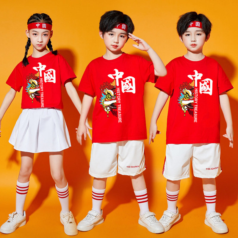 六一儿童舞蹈服运动会啦啦队中国风班服幼儿园男女童醒狮表演出服