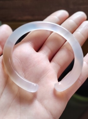 54圈口天然原色无烧无烧无染色马料玉髓手镯复古圆条开口猫爪包邮