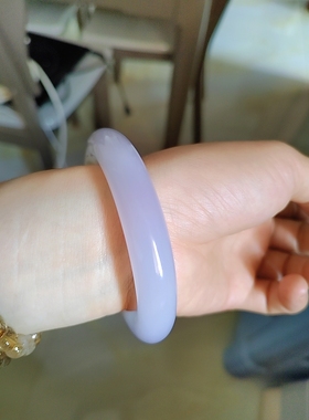 56圈口天然胖圆条芋泥波波玉髓手镯玛瑙玉镯女高温