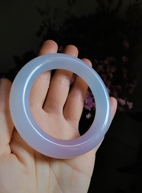 56-57圈口天然白月光朱砂水草玛瑙玉镯圆条手镯玉髓女送礼物