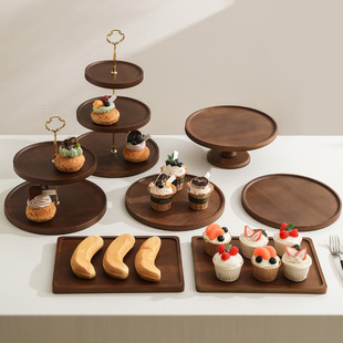 中式订婚甜品台展示架蛋糕托盘摆件零食盘茶歇摆台茶点点心盘托盘