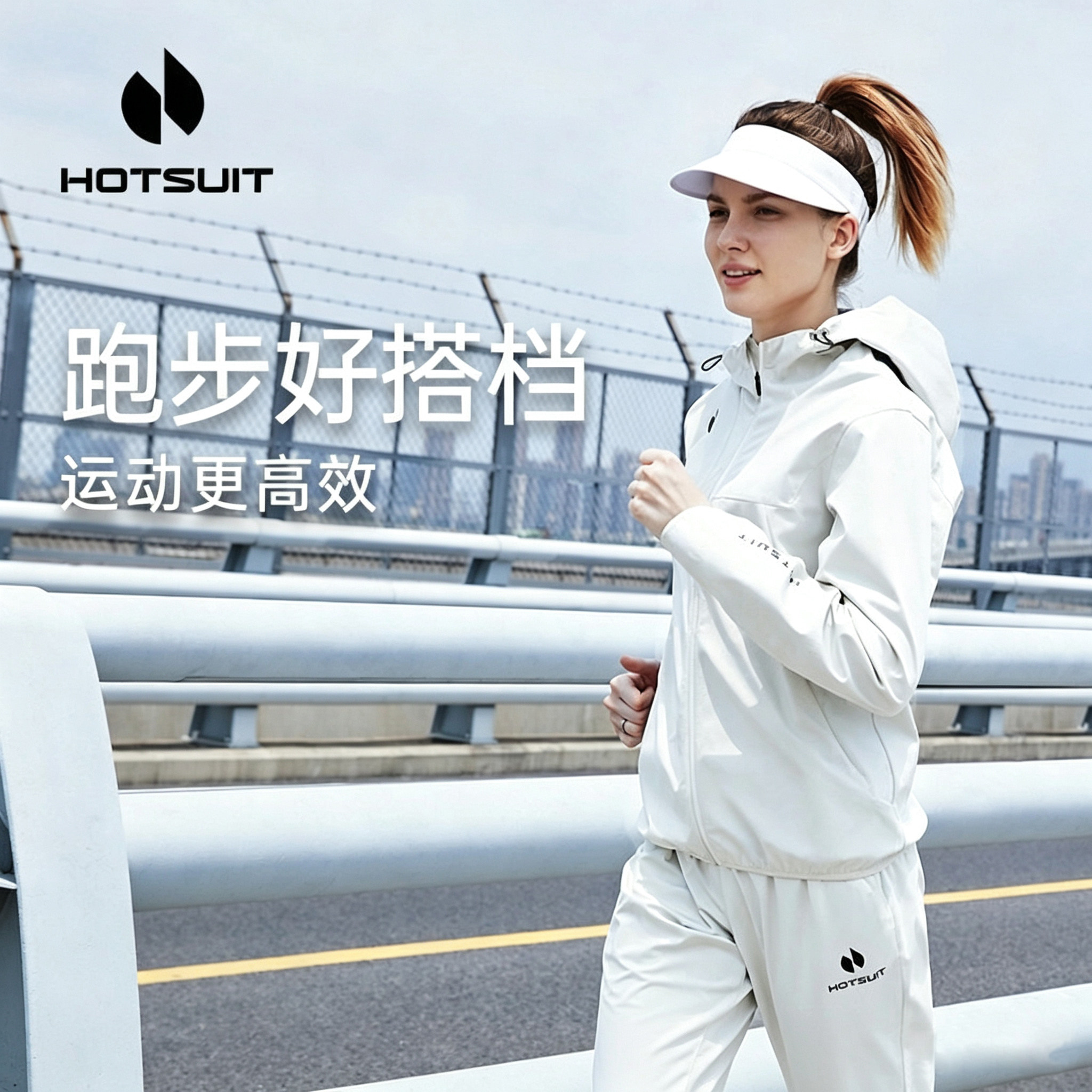 hotsuit后秀暴汗套装女2026春季运动健身房跑步跳绳专业训练长袖