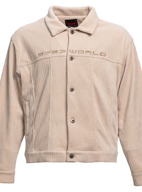 2727WORLD 法老潮流嘻哈雪尼尔绒刺绣灯芯绒夹克外套单排扣上衣