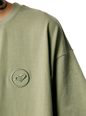 2727WORLD 法老潮流‘27圆’刺绣个性宽松潮牌短袖T恤男女