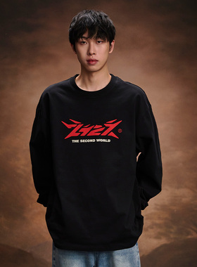 2727WORLD 法老 经典logo基础长袖T恤打底衫内搭 美式复古街头