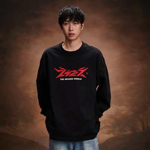 2727WORLD经典logo基础长袖T恤