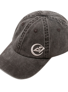 2727WORLD 法老月亮logo水洗做旧logo刺绣 软顶复古弯檐帽子