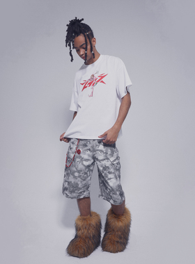 2727WORLD 2024版SAKURA印花短袖T恤 圆领美式复古恶搞街头休闲