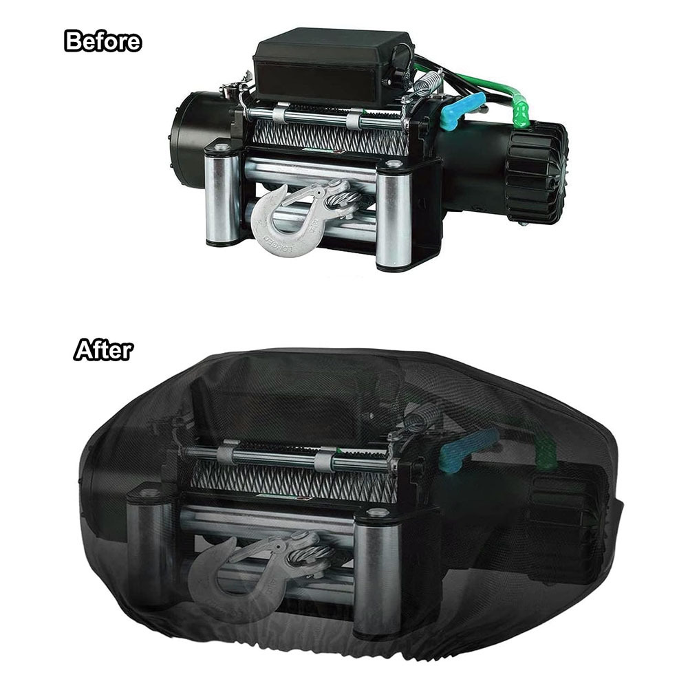 现货600D牛津布绞盘机罩 户外越野车绞盘防尘罩子 室内外防水罩