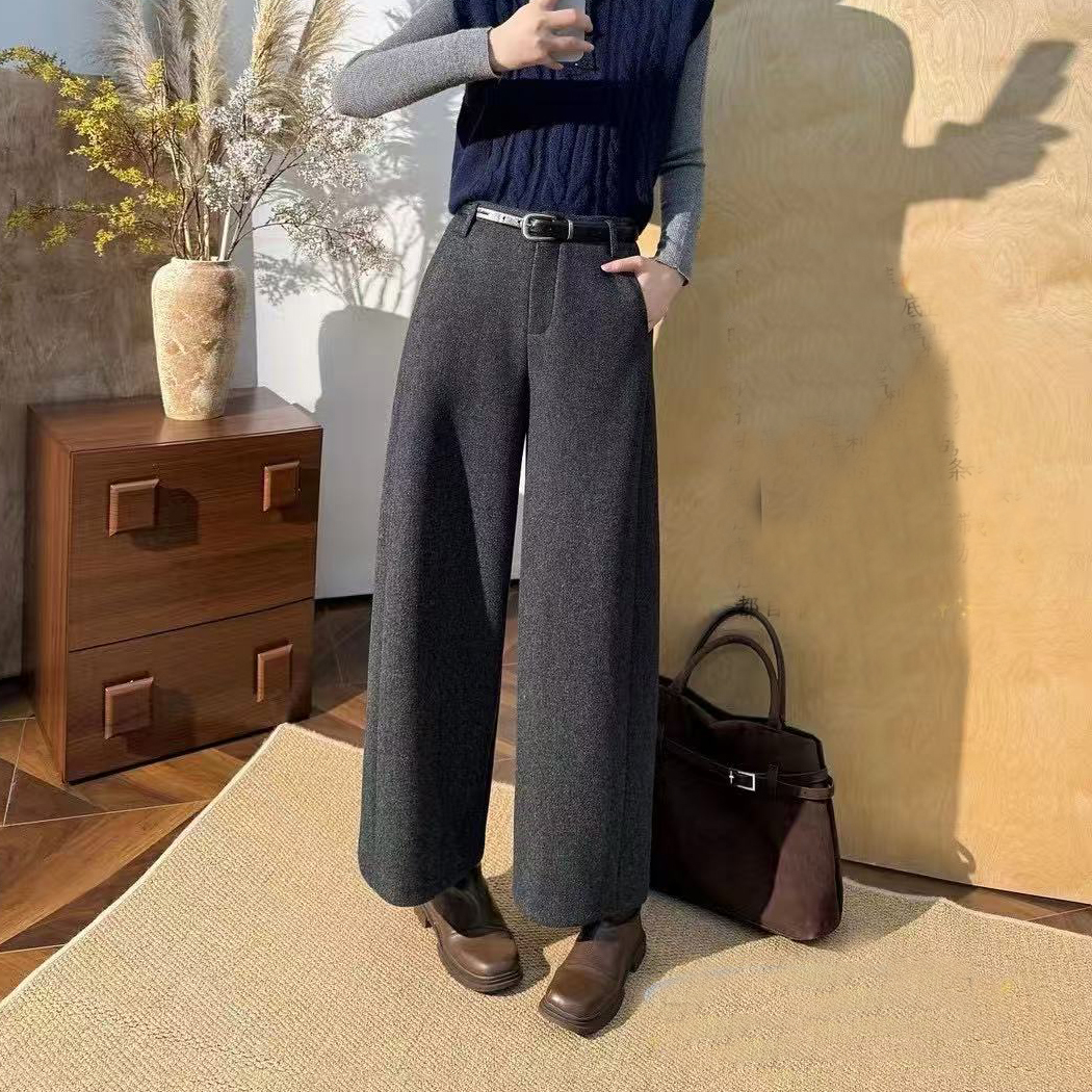 玉丰情丝2025加绒保暖慵懒直筒裤