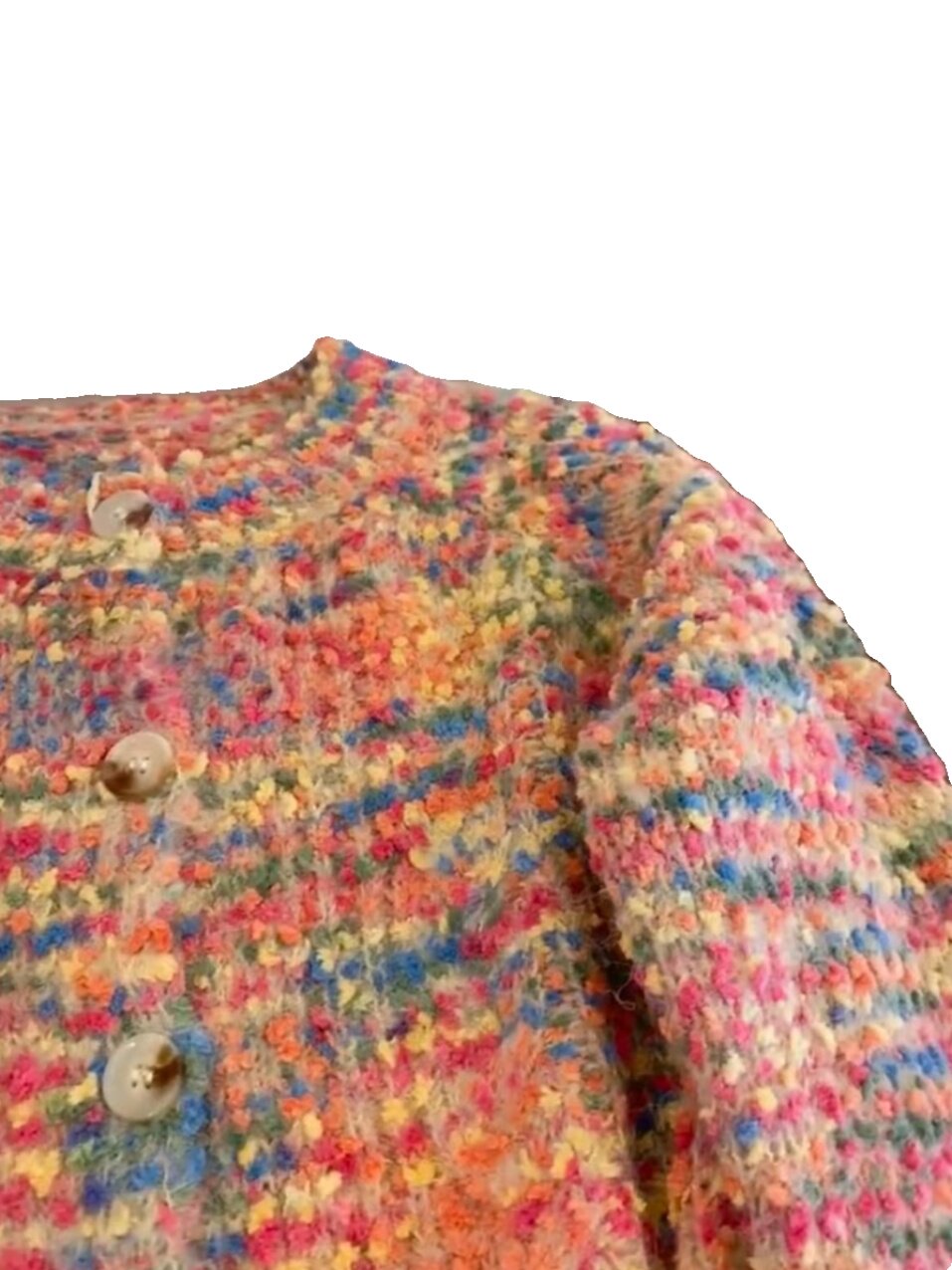 HEAVY  THIS IS REALLY LUXURIOUS RAINBOW PINK KNITTED CARDIGAN WOMENS 2024 SOFT AND GLUTINOUS LOOSE SWEATER JACKET