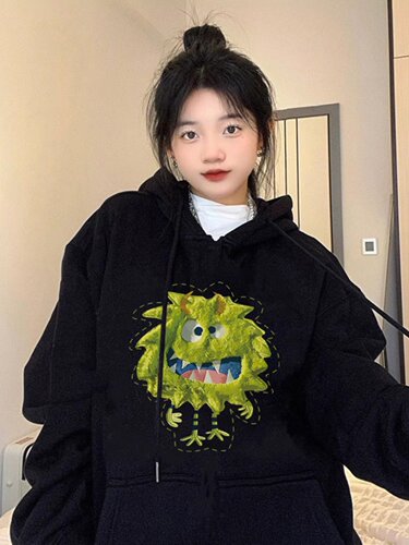 【商城品质】大码纯棉连帽卫衣女