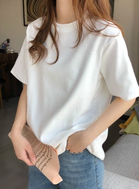 300斤胖mm宽松大码短袖240韩版女装上衣T恤通勤百搭学生cec原宿风