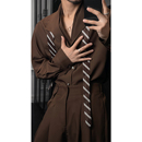 复古高级感休闲衬衣西裤 龙叨叨秋季 套装 原创双领设计感衬衫 新品