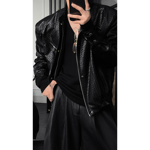 复古设计款 美式 休闲皮衣外套潮流宽松机车夹克男 新品 龙叨叨秋季