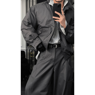 龙叨叨冬季新品美式潮流廓形羽绒服套装男宽松简约高级感夹克长裤