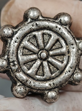 纯铜渡银船舵方向盘出入平安一帆风顺手链绳男女手工隔串珠吊坠