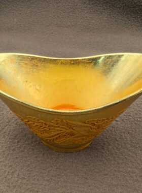 古玩鎏金收藏元宝金元宝金锭古代大明宣德元宝杯