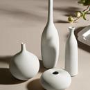 饰 家居装 细口白色陶瓷小花瓶摆件客厅插花创意干花花器北欧风格
