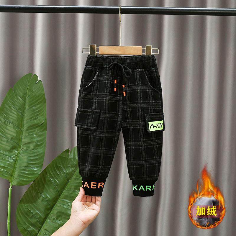 男童加绒裤子一体绒秋冬