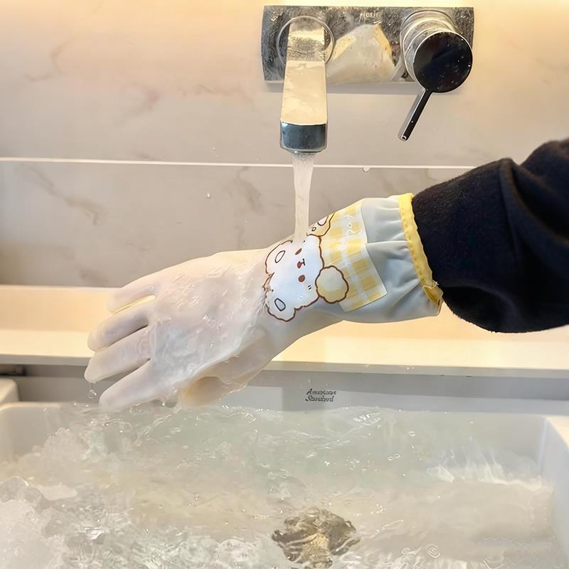 丁腈家务手套加绒秋冬女