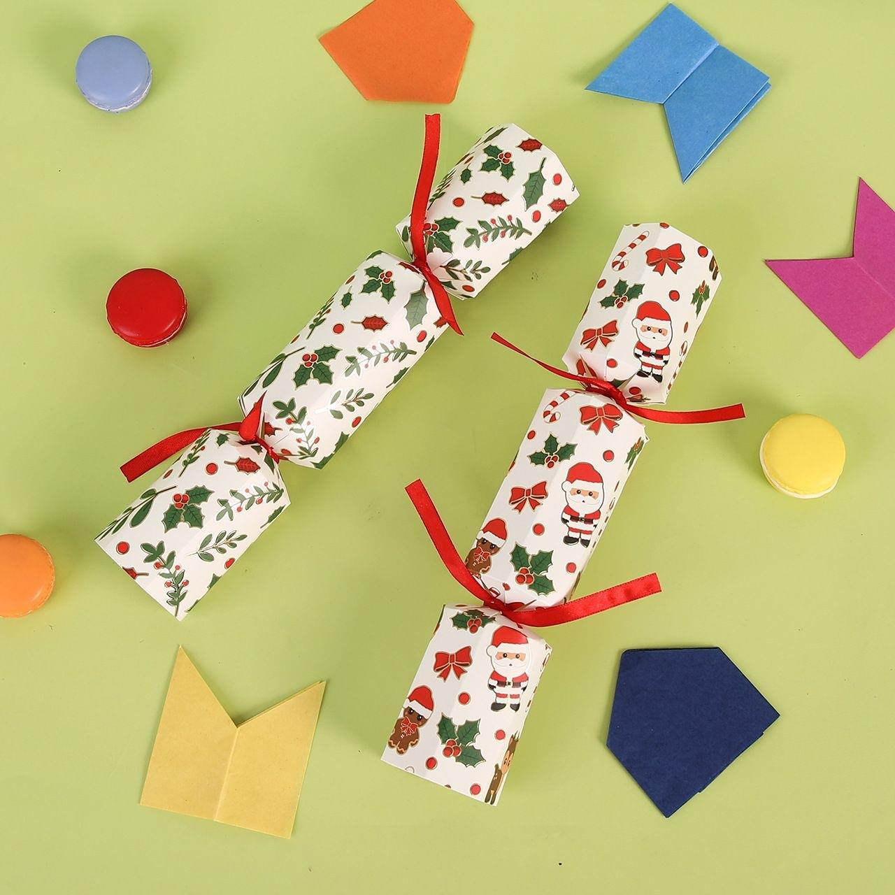 新款创意圣诞卡通糖果拉炮节日纸制纸帽LOGO印刷派对拉炮整箱包装