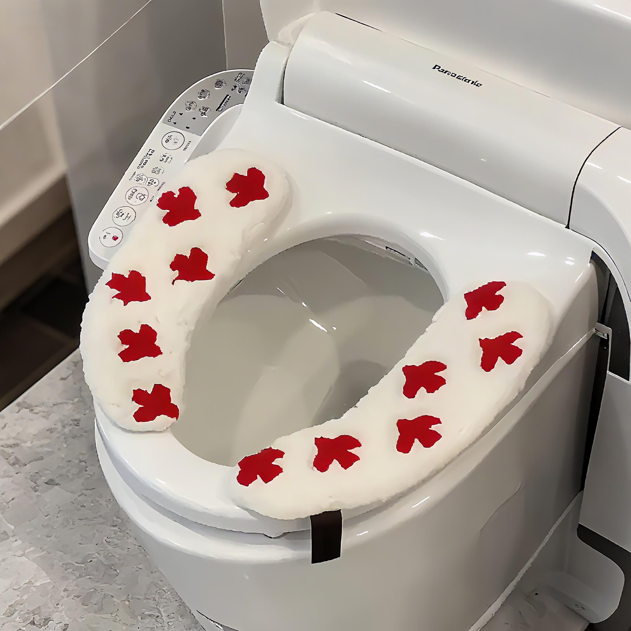 马桶垫冬加厚卡通飞鸟毛