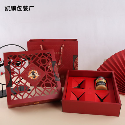 新款现货蜂蜜包装盒礼盒高档 创意4瓶装通用蜂蜜礼品空盒子可加印