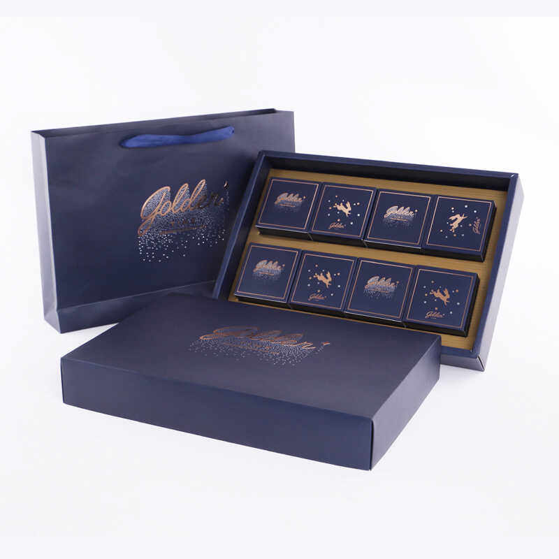 2025新款蓝色流光月饼包装盒礼盒手提酒店现货包装礼盒月饼盒